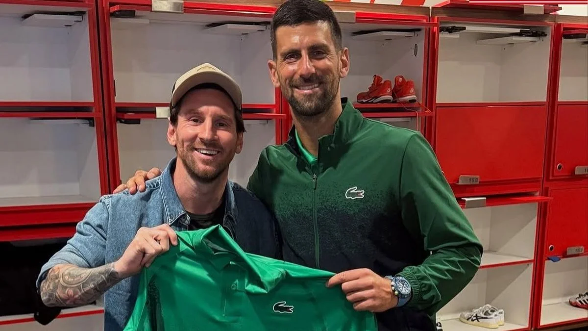"Un gran honor": Lionel Messi fue a ver a Novak Djokovic y se rindió a sus pies