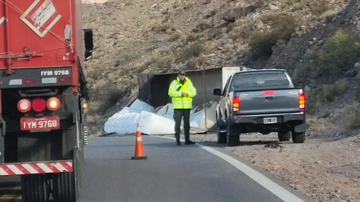 Un camión volcó en la Ruta 7 y hay demoras en el tránsito