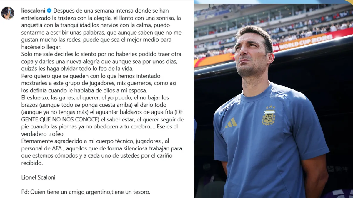 Scaloni mensaje emotivo