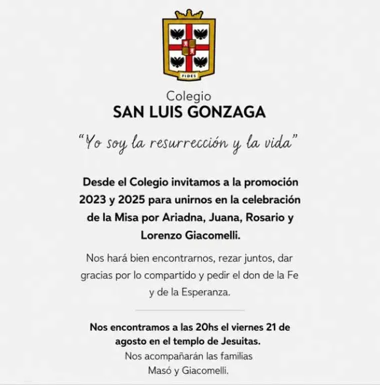 Misa por victimas del accidente en Ruta 60