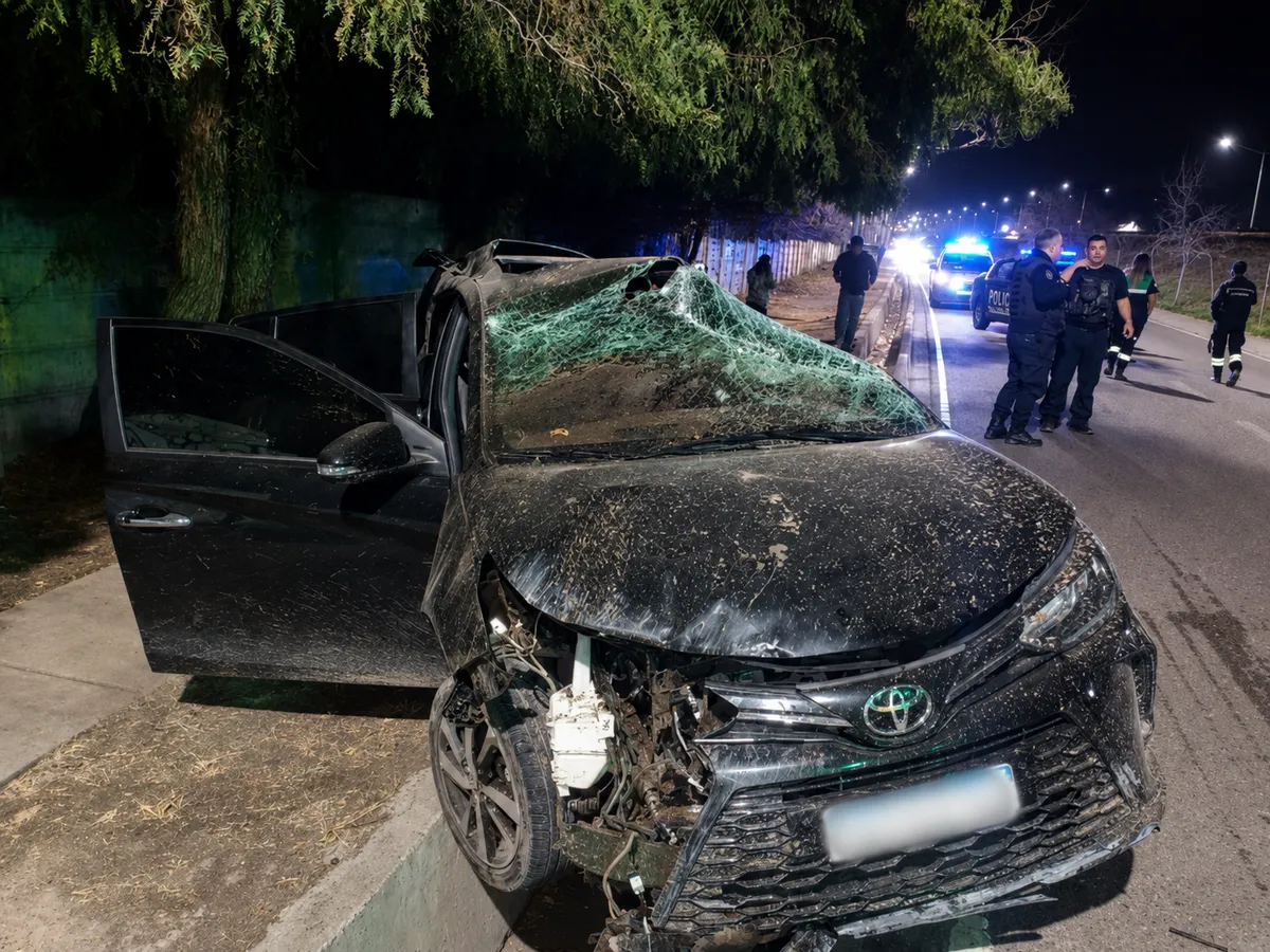 Conductor alcoholizado volcó en Acceso Sur y quedó grave